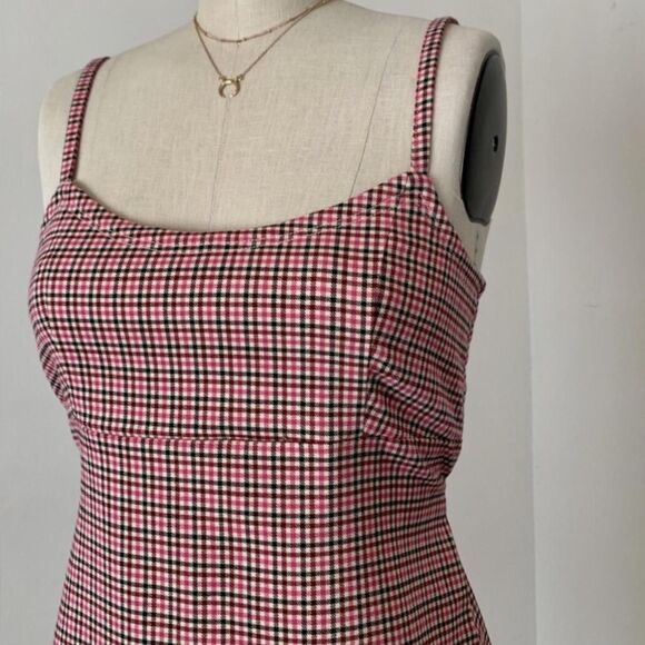 BRANDY MELVILLE PINK PLAID MINI DRESS - Picture 3 of 8